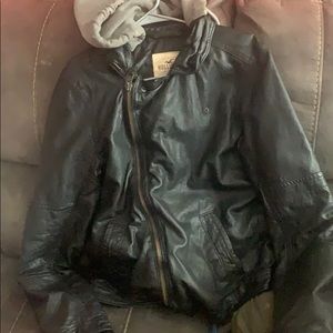 Holister black leather jaket